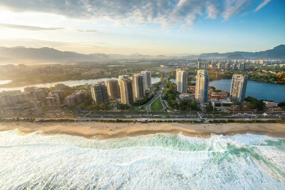 Aerial view of Barra da Tijuca and Alvorada beach - Rio de Janeiro, Brazil